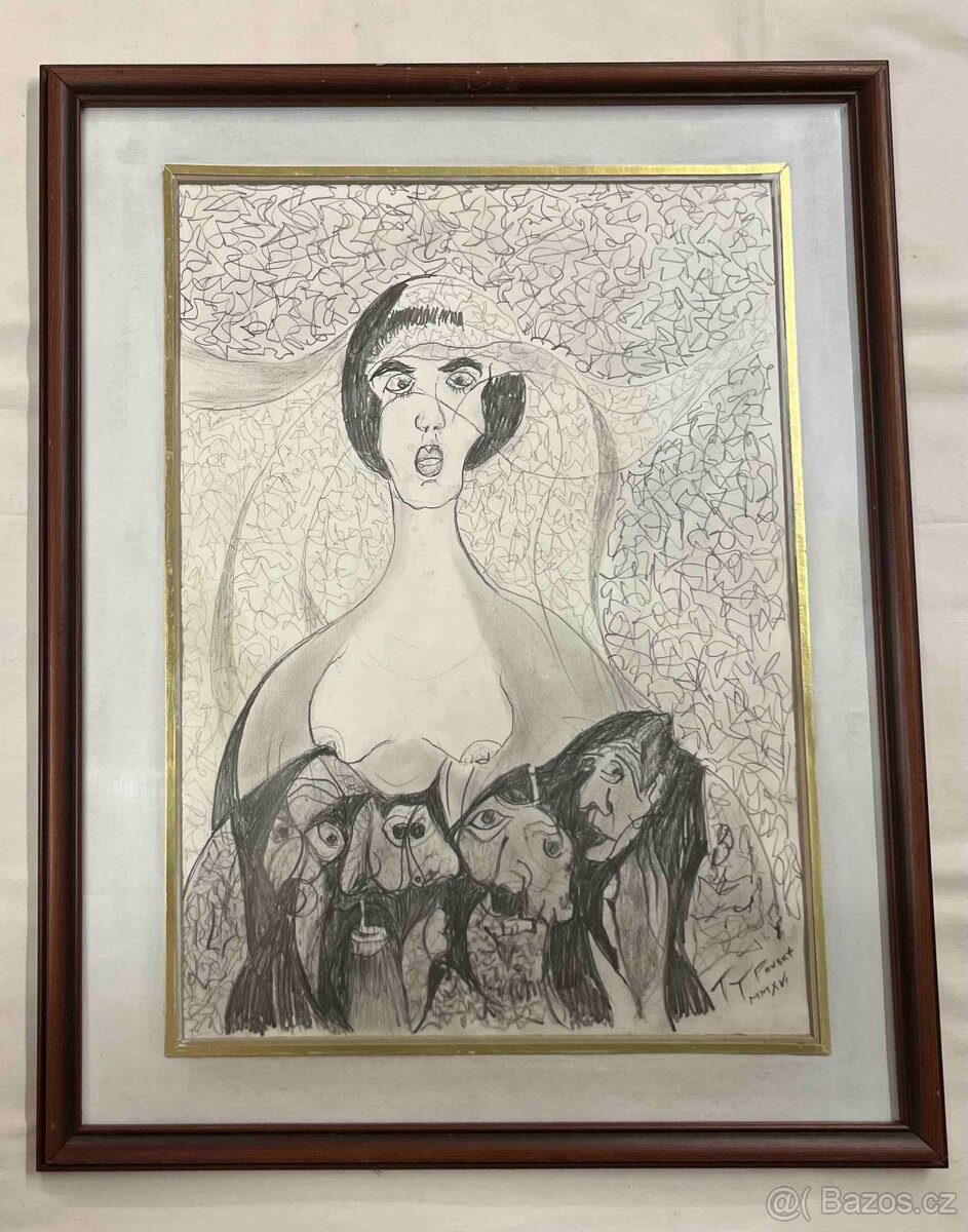 Obraz originál tempera autor Karel Typovský známý architekt