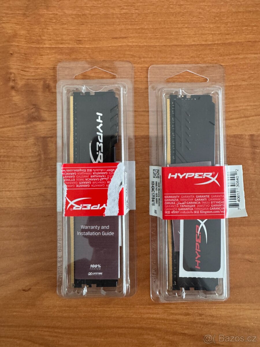 Ram paměť - HyperX 16GB KIT DDR4 3466MHz CL16 FURY series 2x