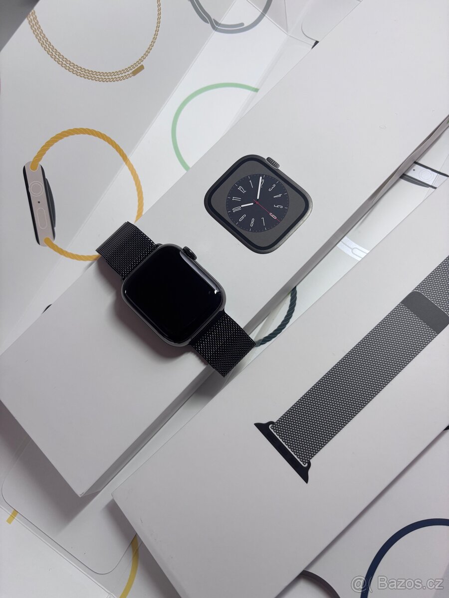 Apple watch series 8 41mm stainless steel - 100% baterie