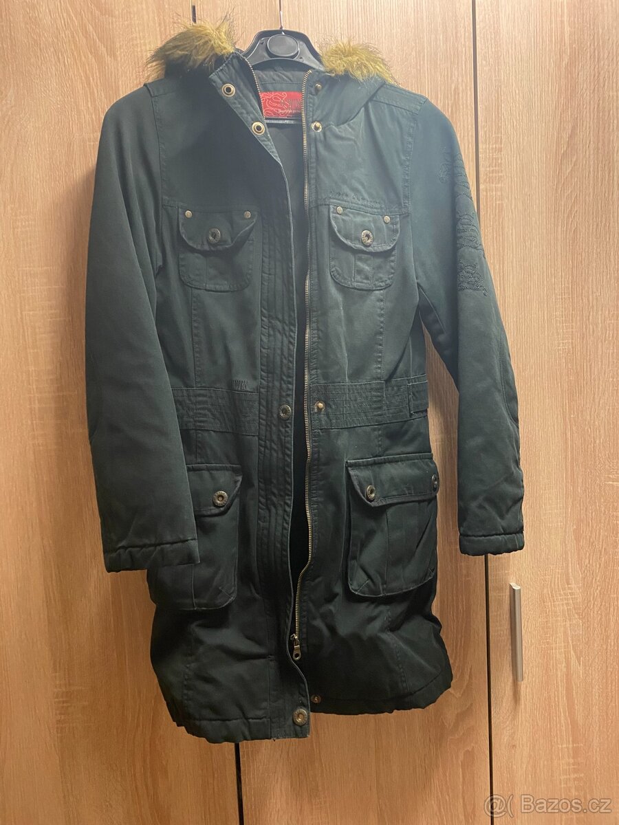 Černý kabát dívčí dámský zimní