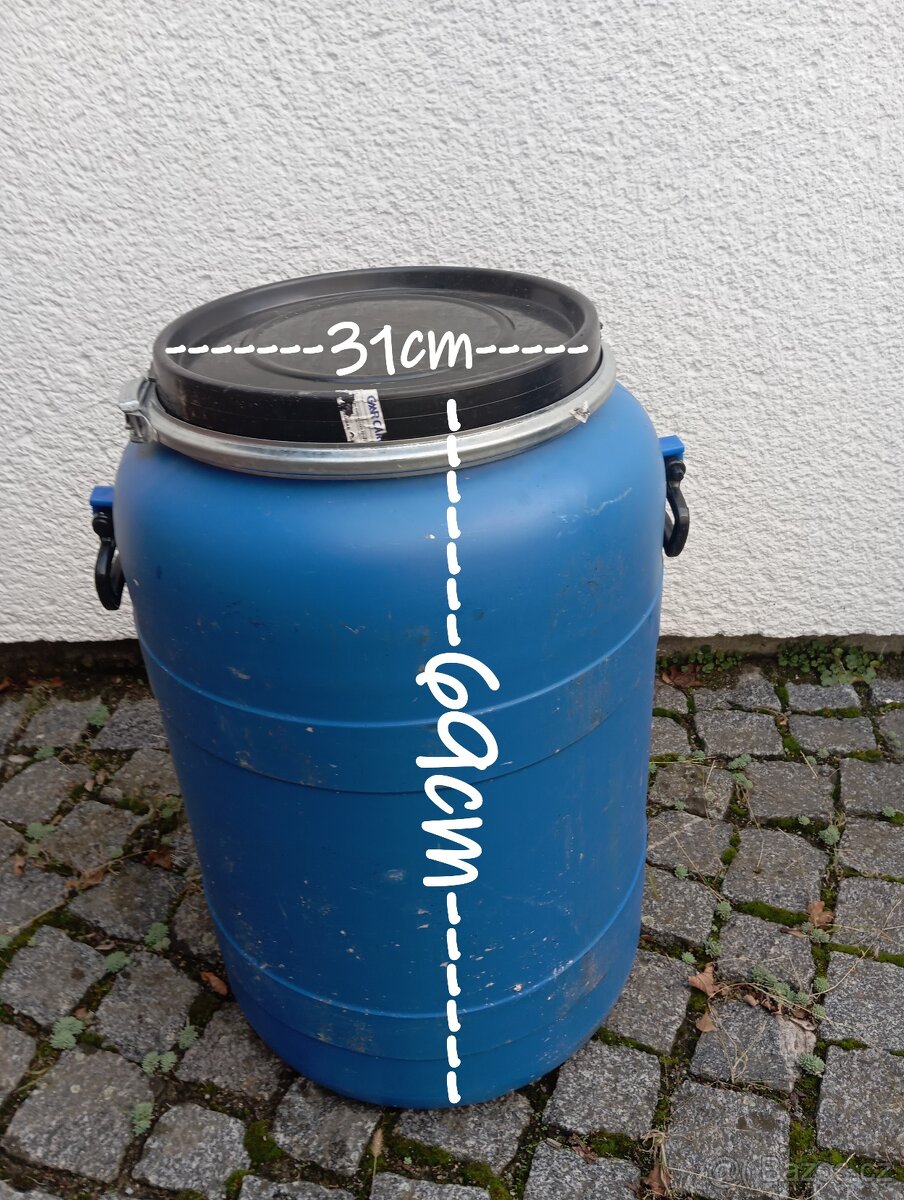 sud modrý 80 l se sponou, kulatý