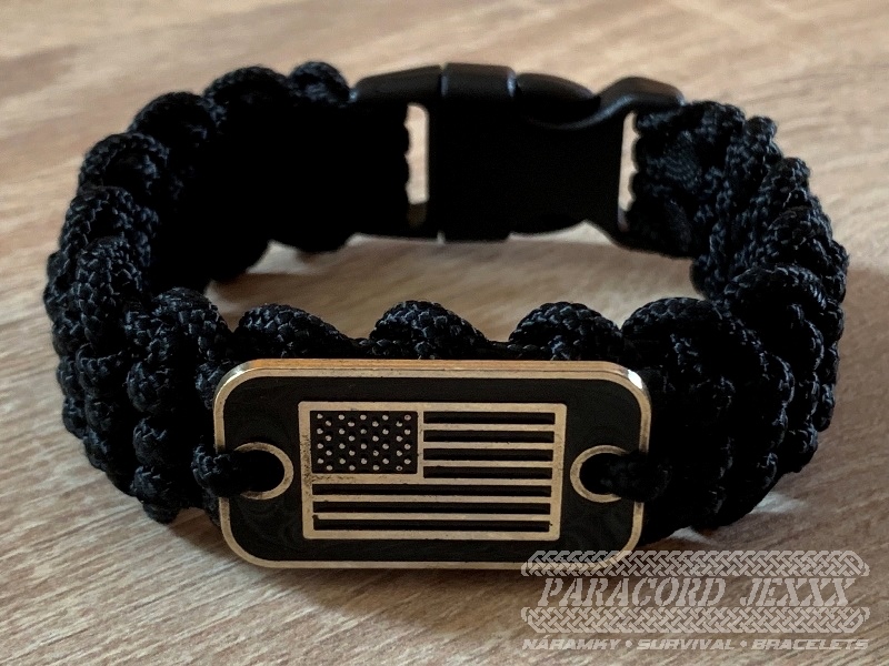 Paracord náramek (19 cm) black