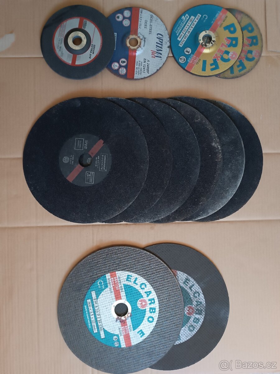 Řezné kotouče na ocel různé velikosti