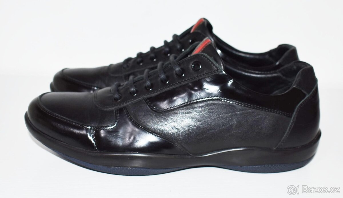 Černé kožené sneakers, zn. PRADA, vel. 42