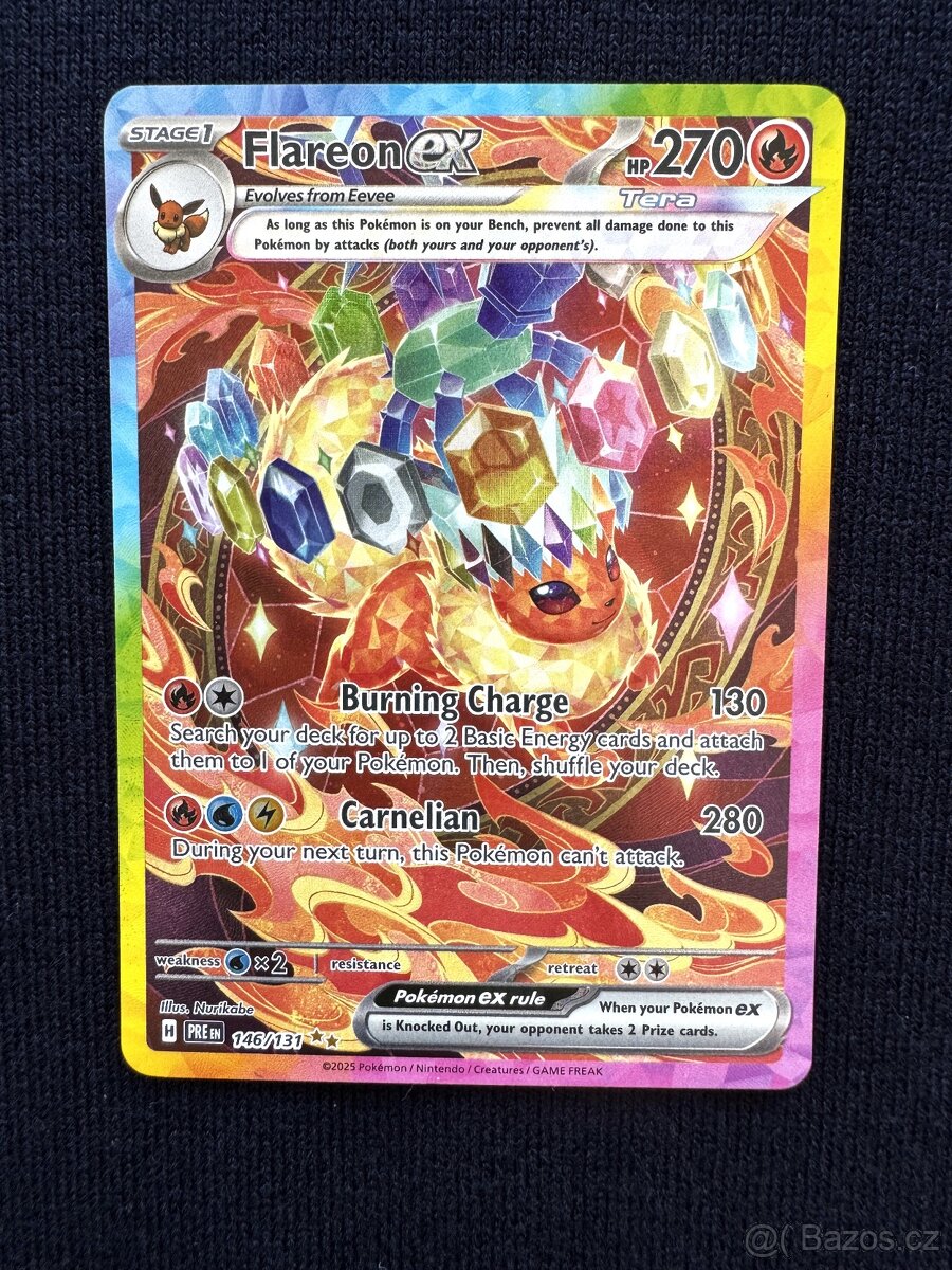 Velmi vzácná Pokemon karta - Flareon Ex