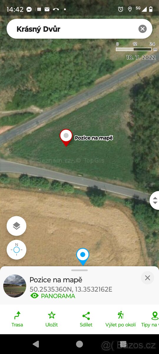 Pozemek 3590 metrů Krásný Dvůr