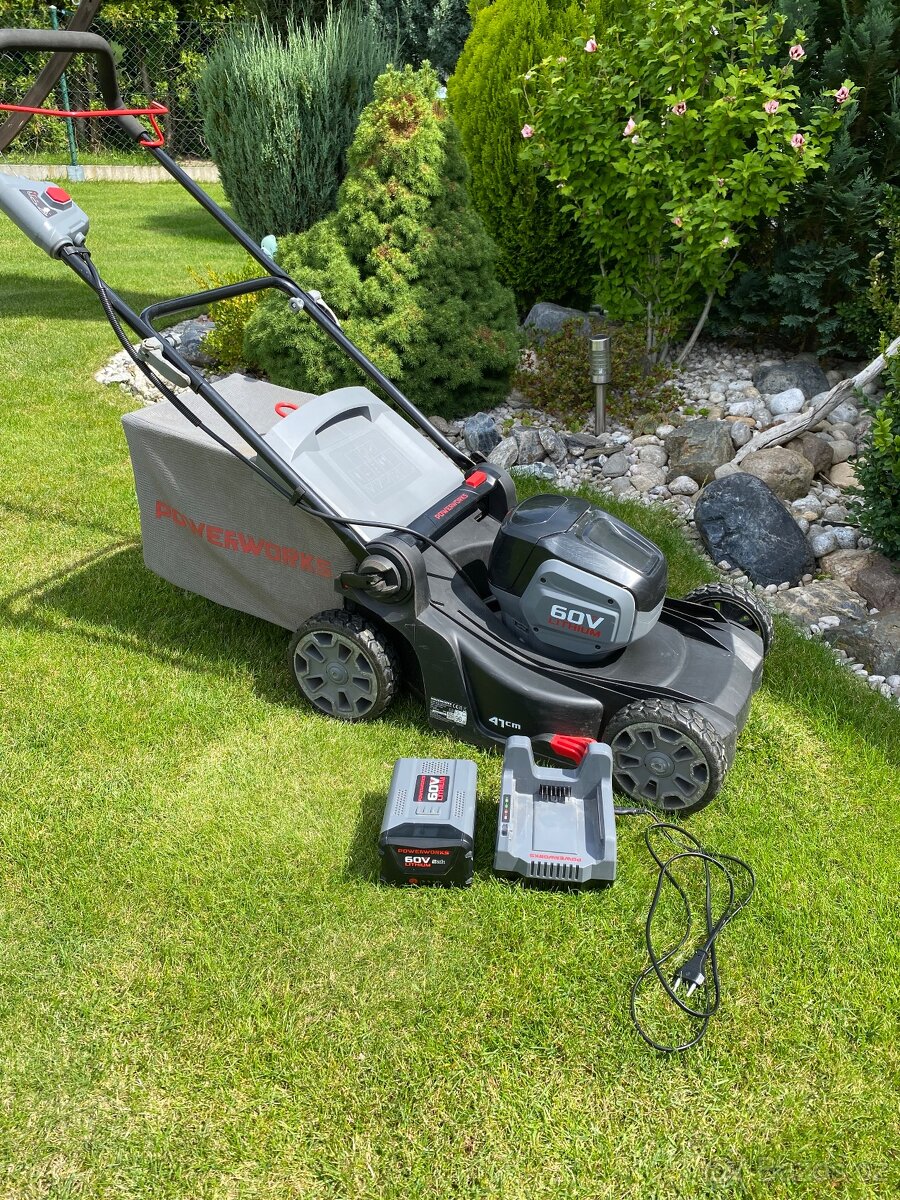 AKU sekačka na trávu Powerworks+baterie 60 V+nabíječka