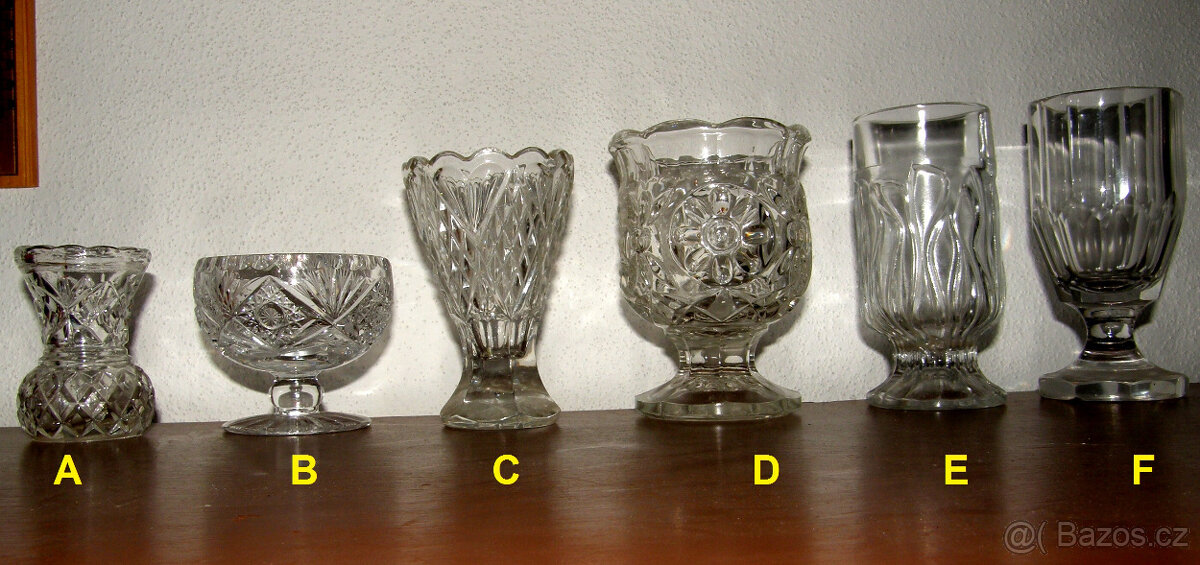 Váza, vázička, pohár sklo - 6 druhů