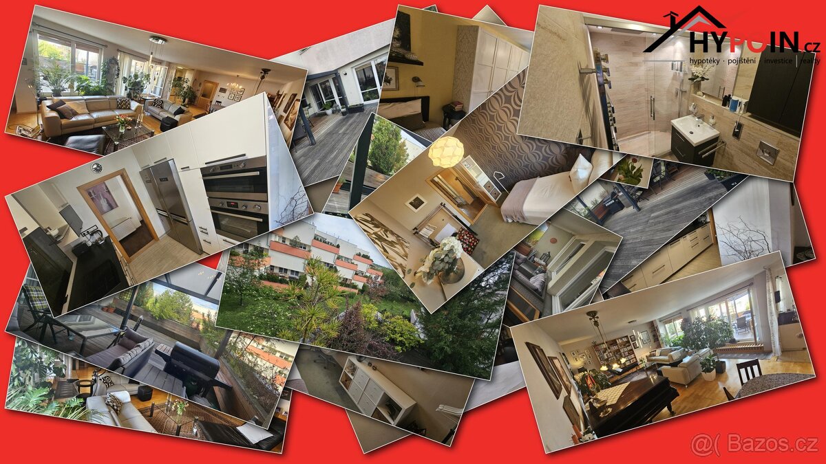 EXKLUZIVNÍ BYT 5+KK S VELKOU TERASOU, DVOJGARÁŽÍ V DOMĚ A PE