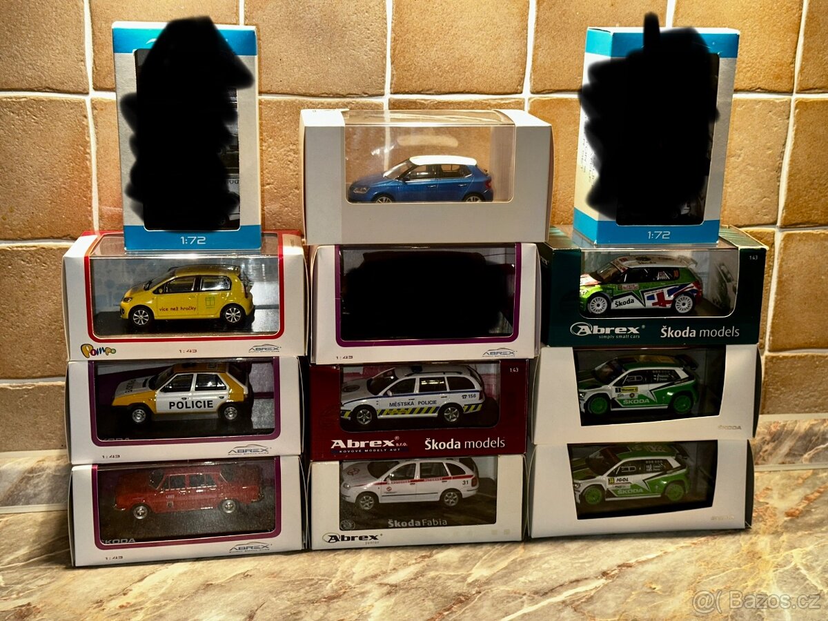 Modely Abrex v měřítku 1:43 (závodní, služební…)