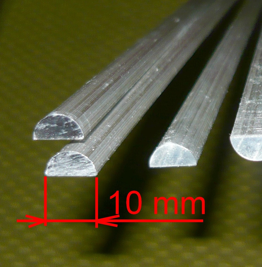 Hliníkové půlkulaté lišty