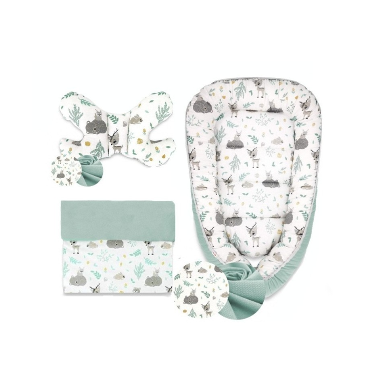 Baby Nellys Sada komplet, oboustranné hnízdečko 55x85cm,