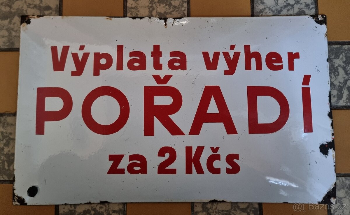 Smaltovana cedule 1.republika