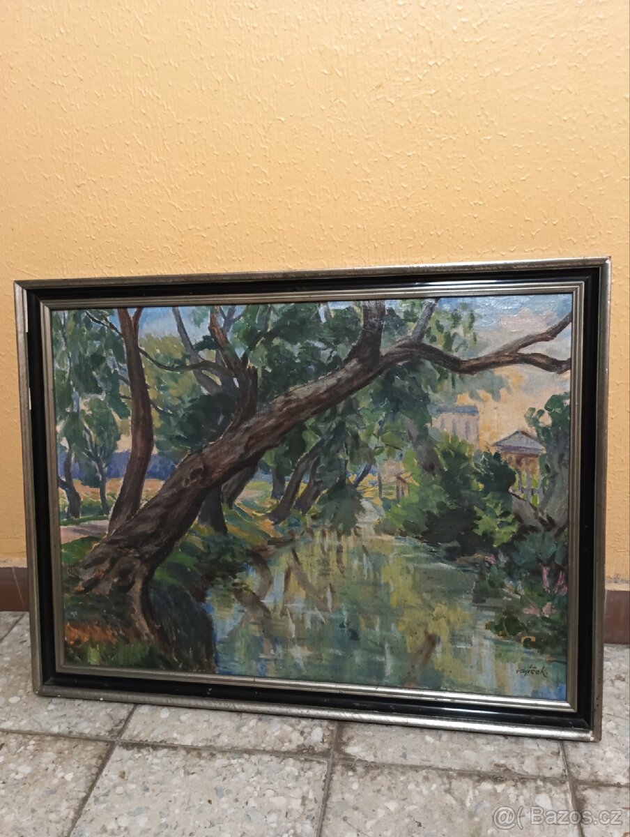 Obraz ,olej ,plátno .Motiv z Olomouce .