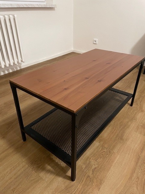 Konferenční stolek, černá hnědá, 90x46 cm