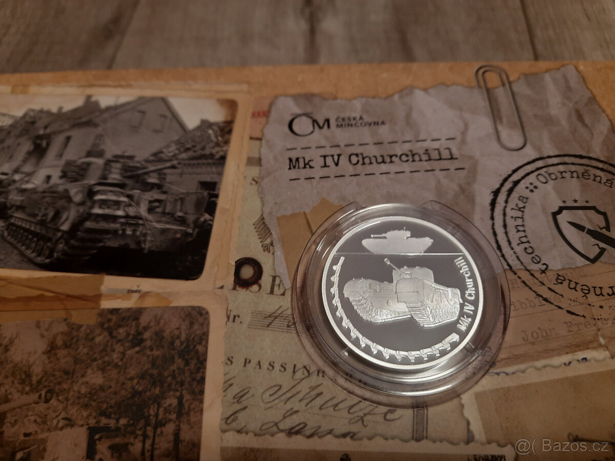 Stříbrná mince Obrněná technika - Mk IV Churchill