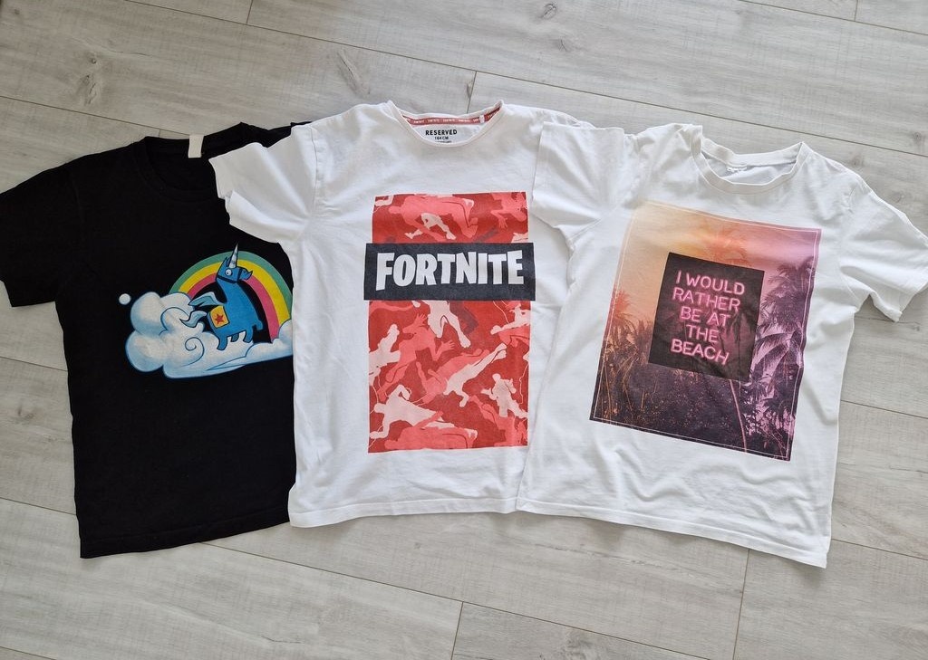 3 x triko s krátkým rukávem, vel.158/164-fortnite