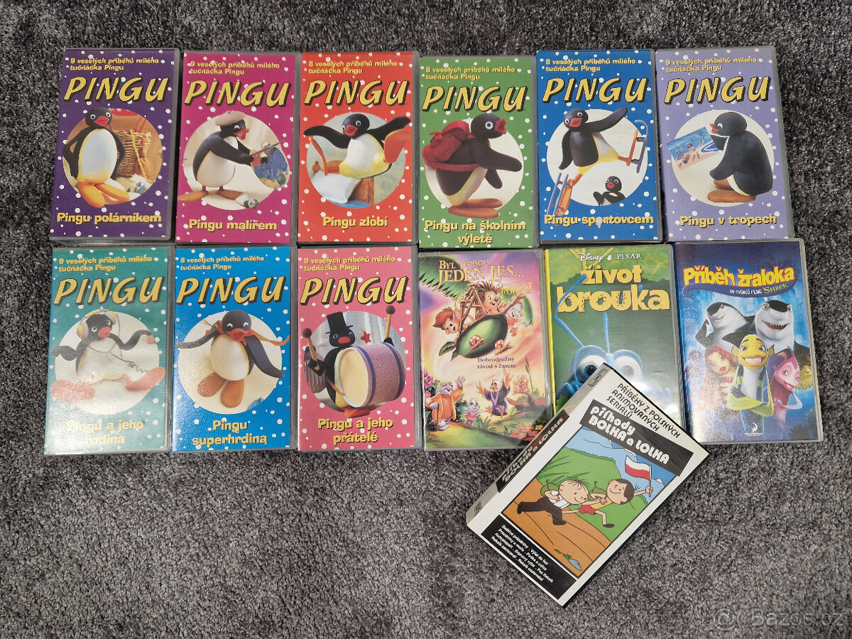 Dětské pohádky VHS videokazety Walt Disney 13 ks