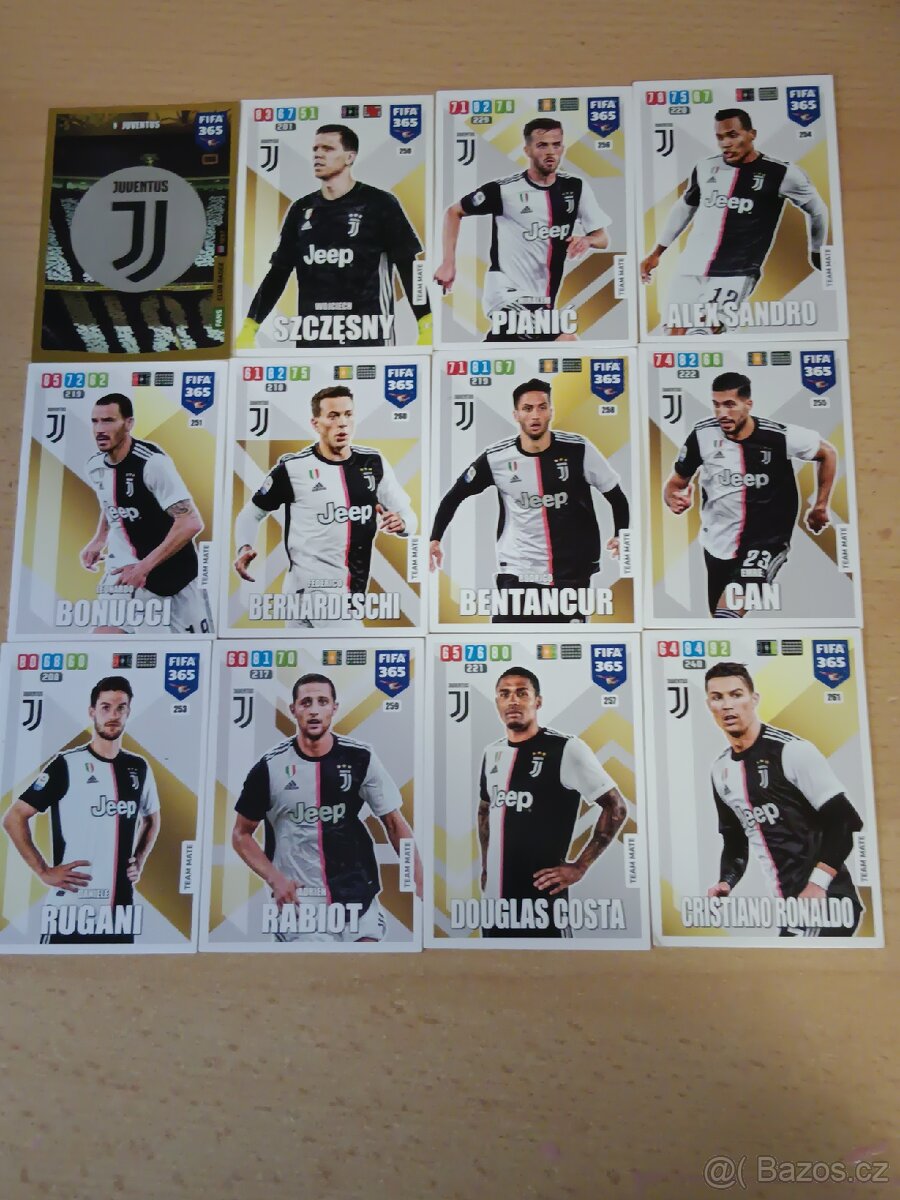 Prodám fotbalové karty Juventus ze sezóny 2019 20