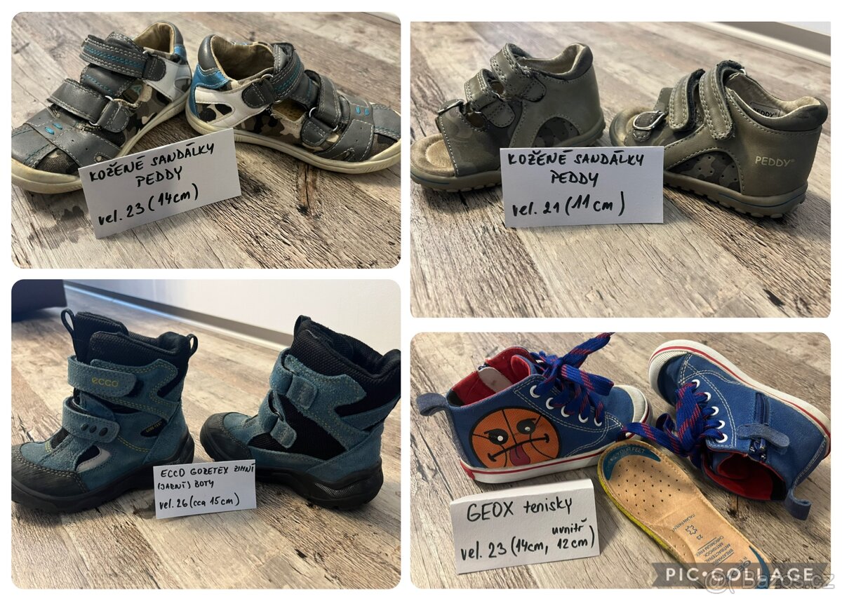 Celoroční boty GEOX, ECCO, PEDDY, sněhule, sandálky (od vel.