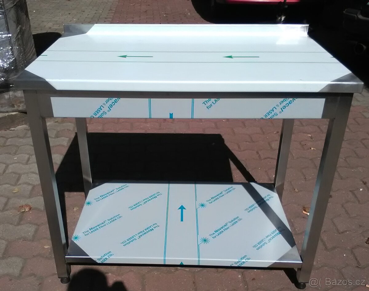 Nerezový gastro stůl s policí - různé rozměry