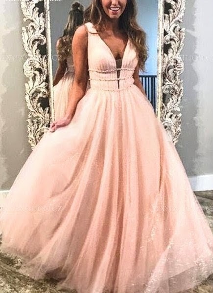 NOVÉ TŘPYTIVÉ plesové šaty LOSOSOVÉ