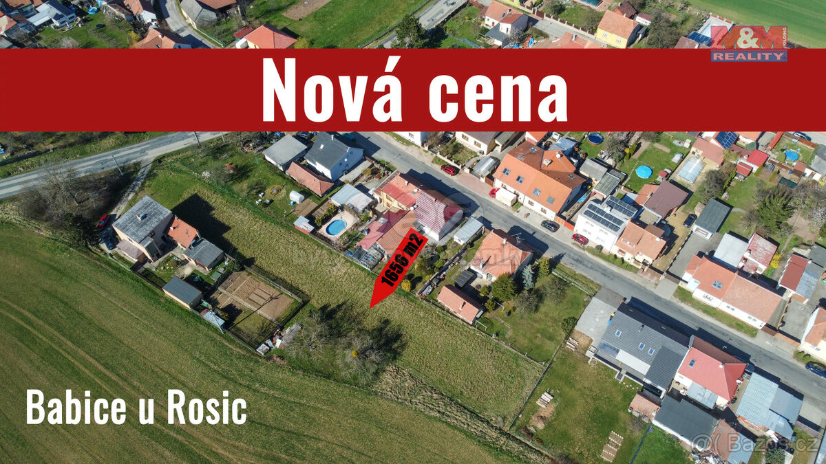 Prodej pozemku k bydlení, 1656 m², Babice u Rosic