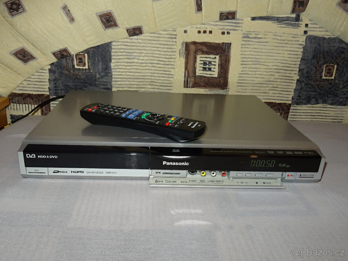 DVD rekordér PANASONIC DMR-EX77- 160 GB HDD- HDMI-české menu
