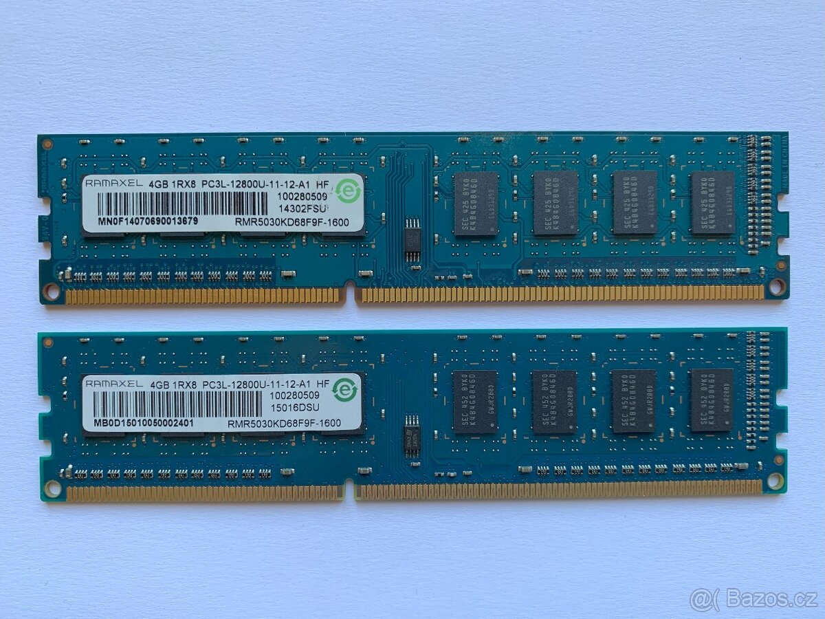 RAM paměti Ramaxel DDR3 2x 4GB