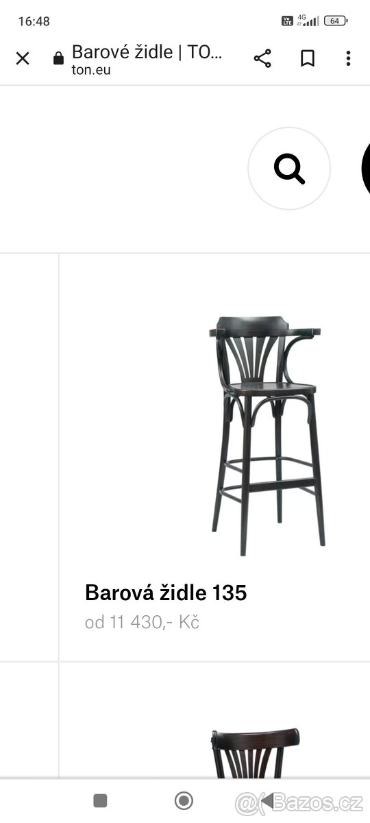 Barova židle Ton 17kusů top stav