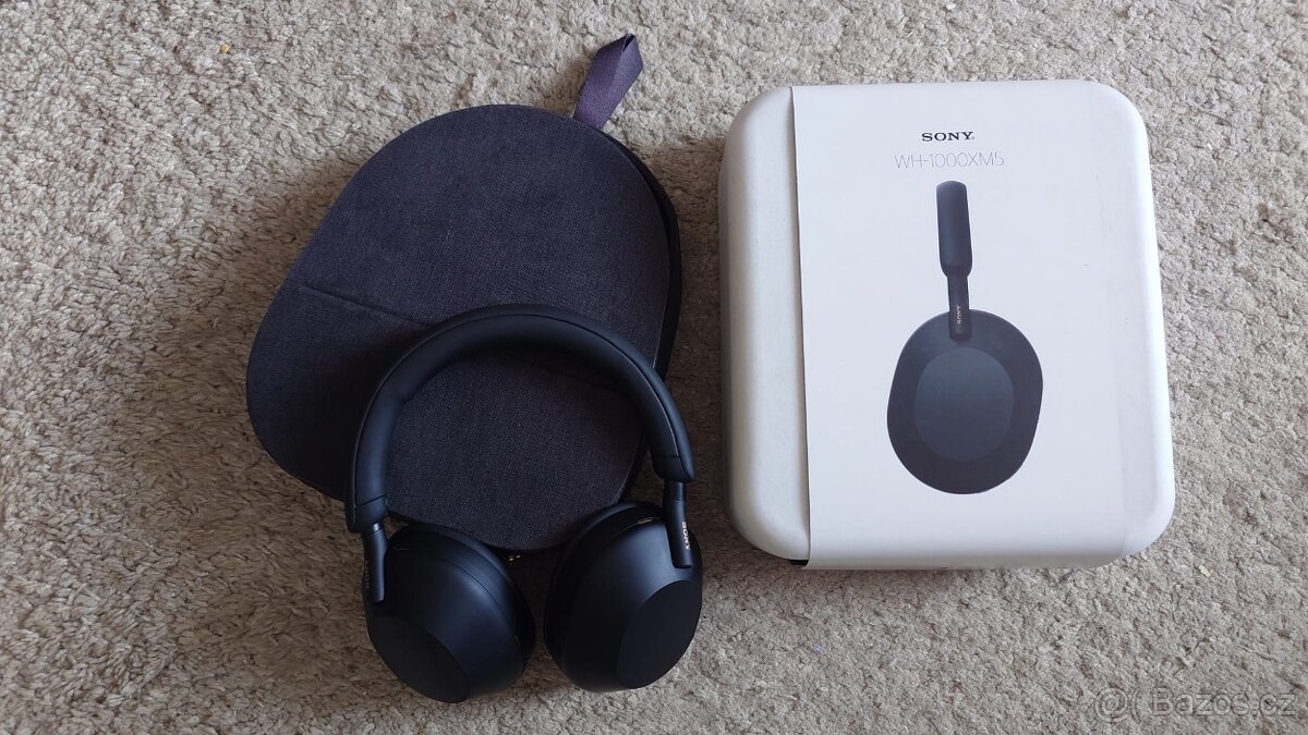 Sony WH-1000XM5 černá plně funkční jako nová - viz. foto