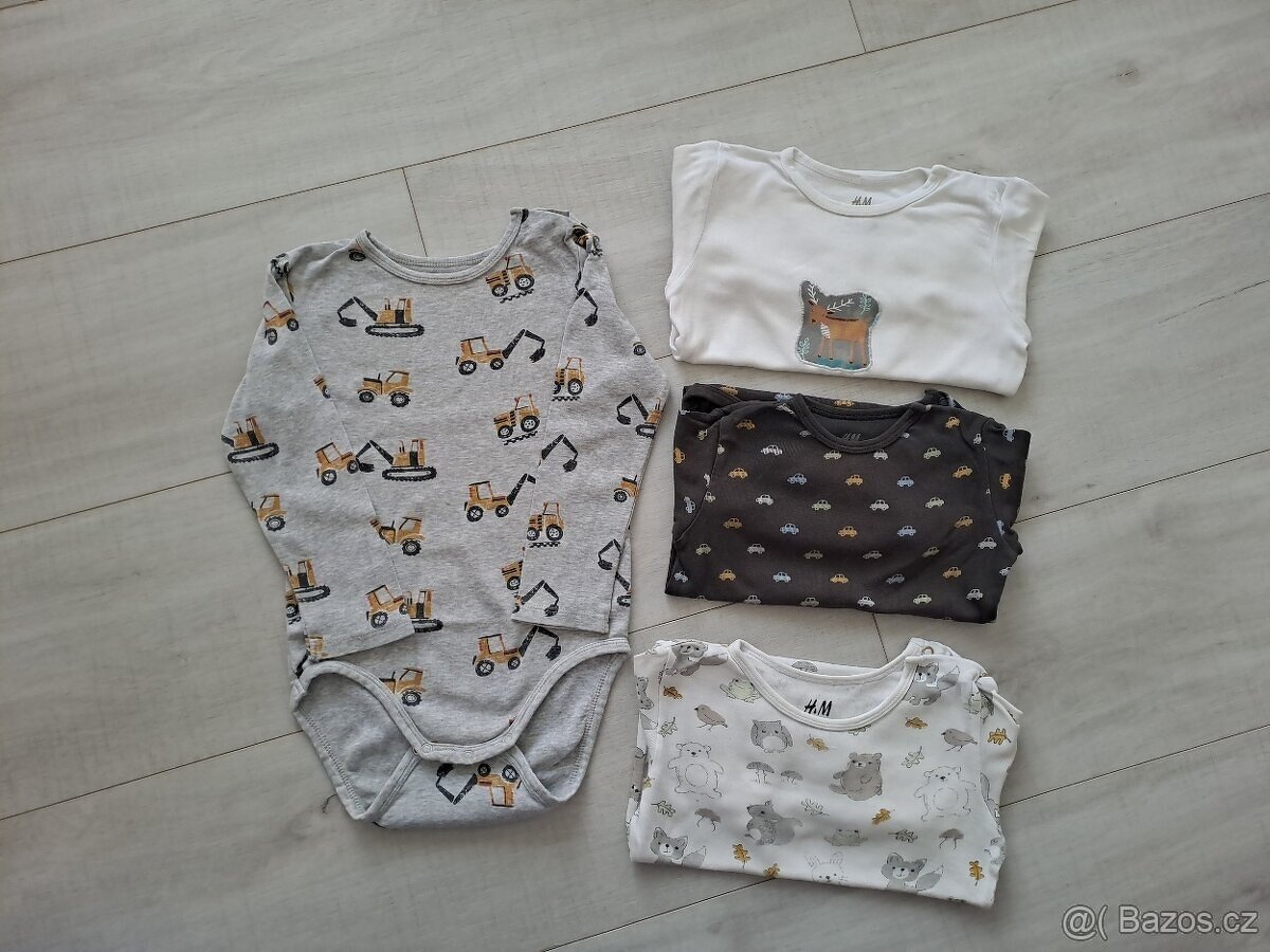 4 x body H&M s autama a se zvířátkama, vel.92