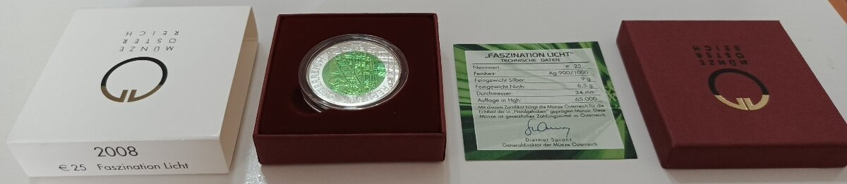 Bimetalová mince 25 euro Rakousko 2008