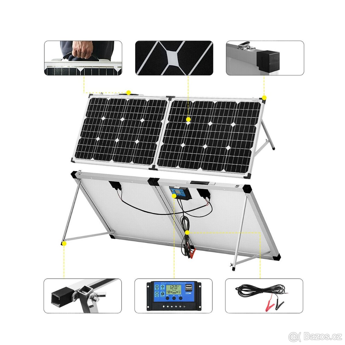 Solární panel včetně regulátoru - skládací 100W