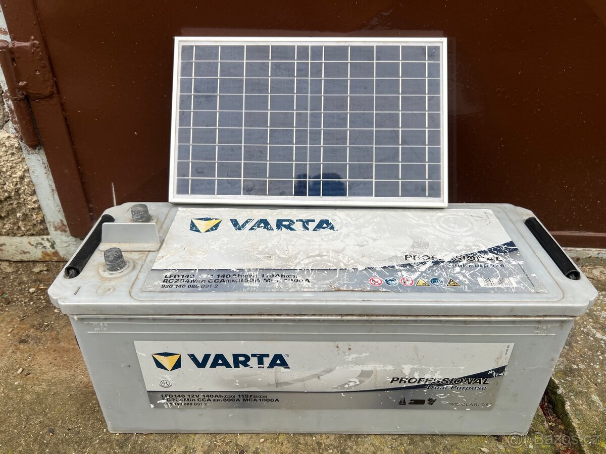 Autobaterie Varta 140ah + solarni panel