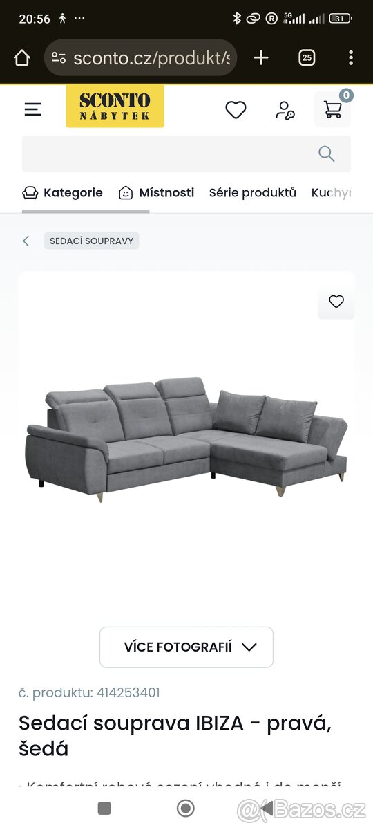 Sedací souprava rohová rozkládací