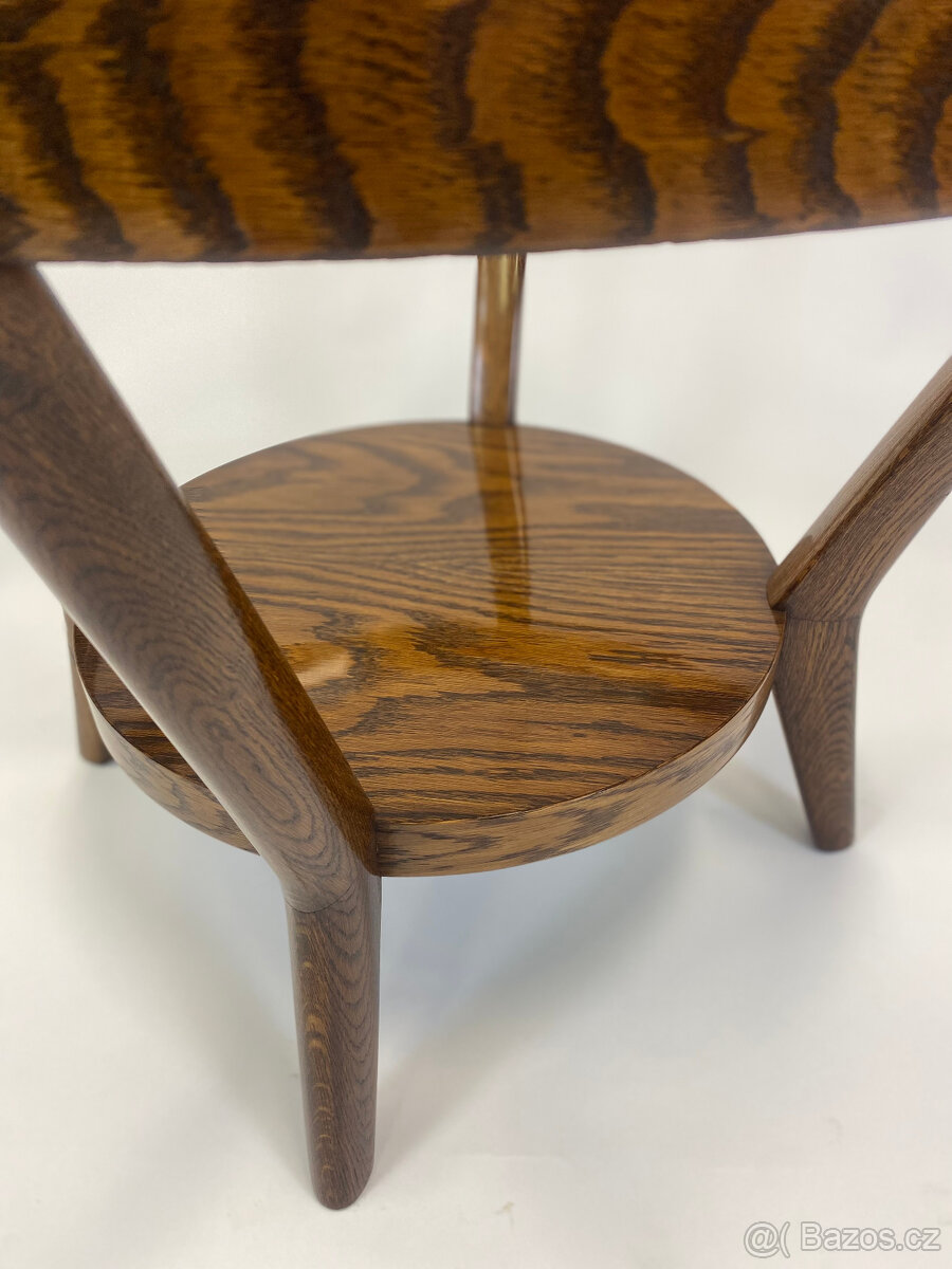 Luxusní stolek Kropáček - šelak, nové sklo --- TOP