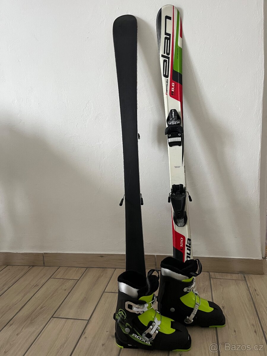 Dětské lyže Elan 120 + lyžáky Roxa 29-34