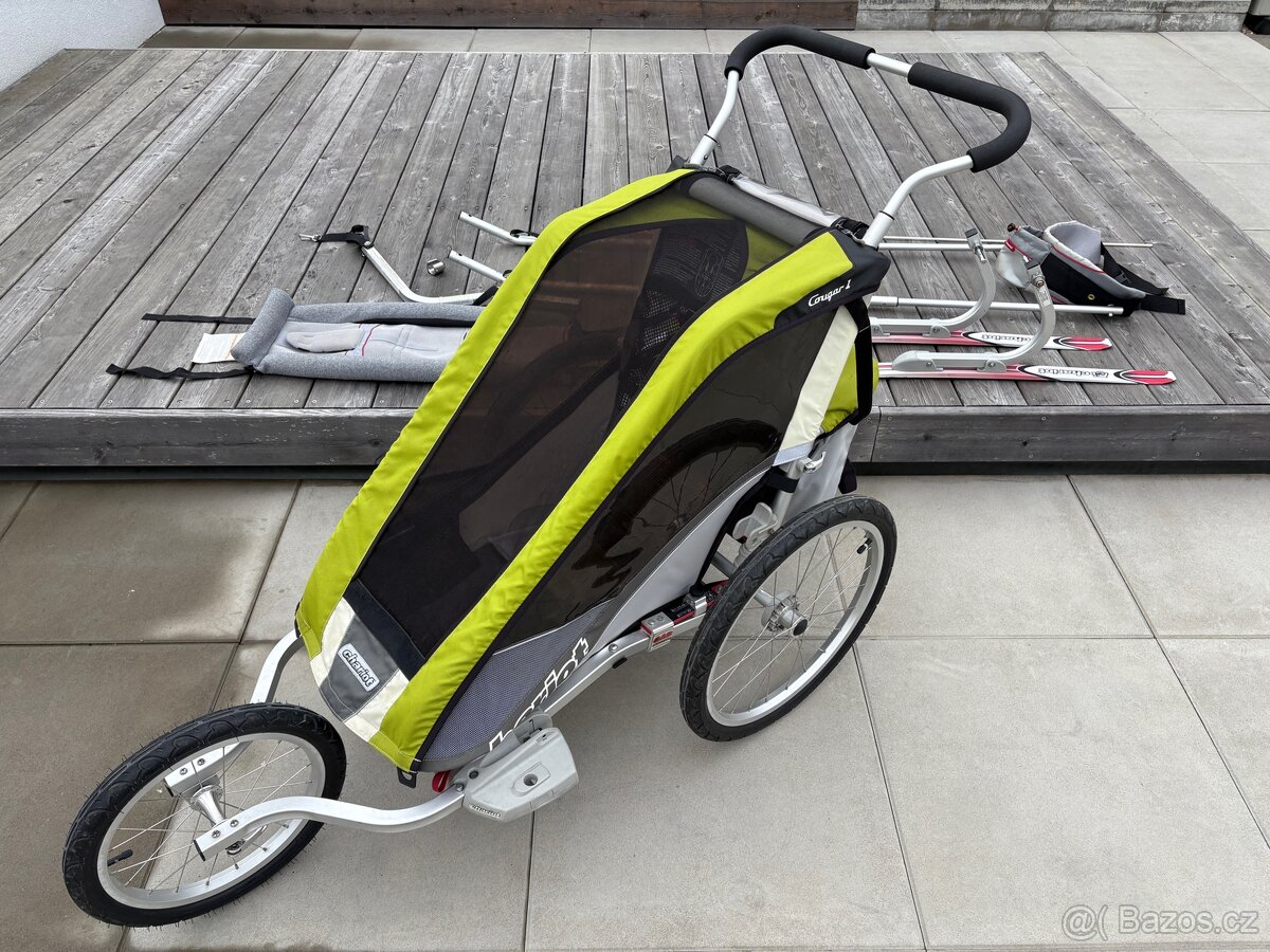 Thule Chariot Cougar + cykloset + skiset + miminkovník