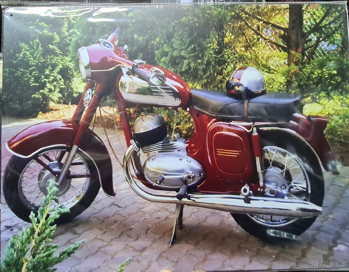 Kovová cedule VELKÁ 40x30cm-JAWA 7