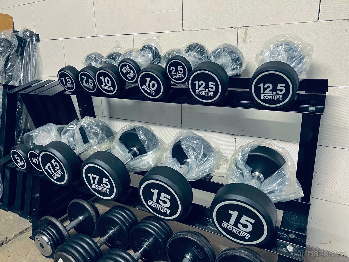Sada jednoručních pogumovaných činek 2,5-17,5kg - NOVÝ