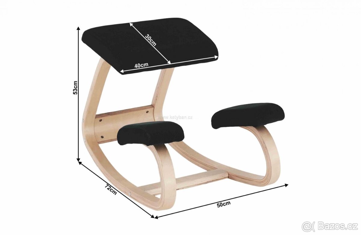 (Prodáno 6.5.) Ergonomická čalouněná klekací židle RENAR