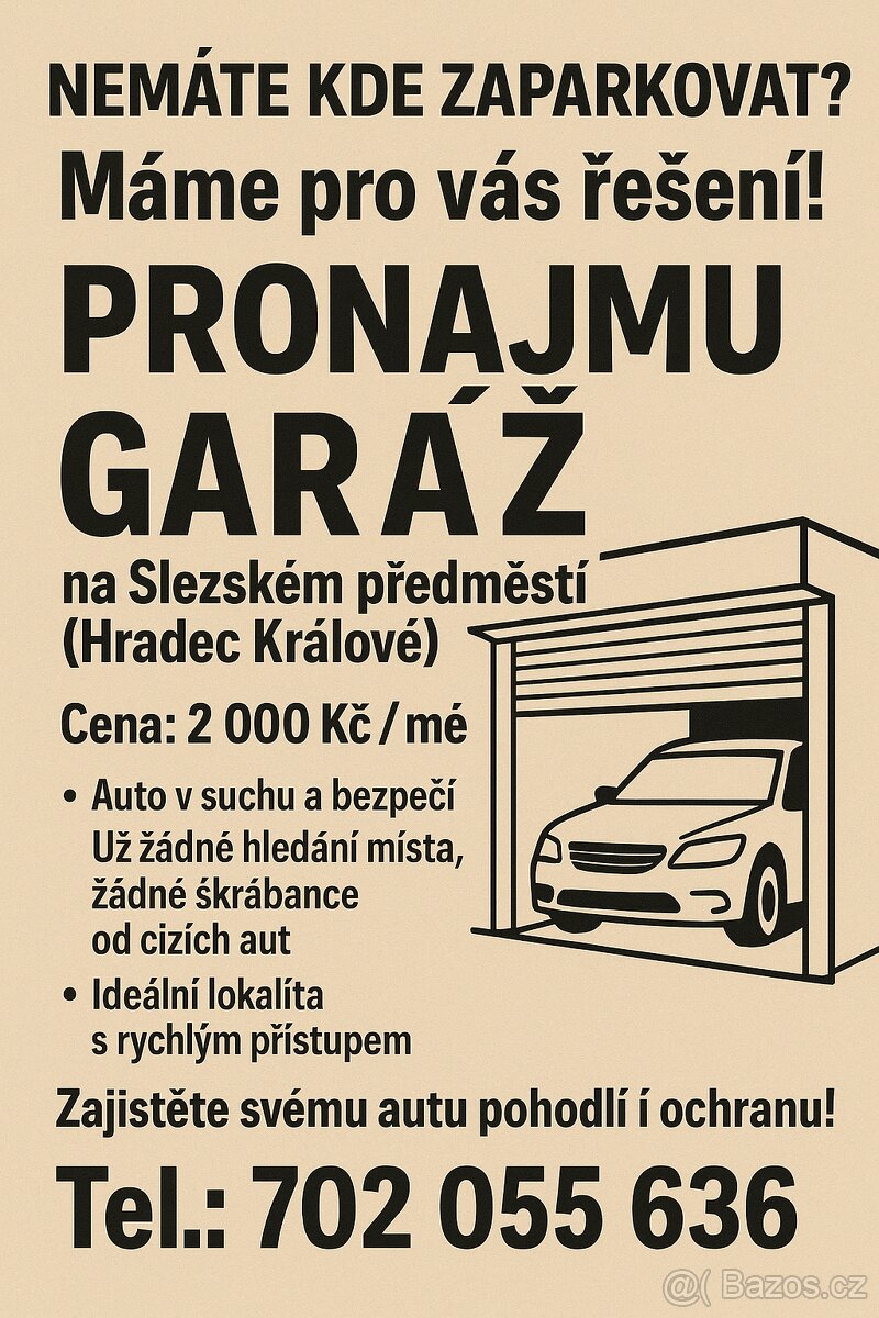 Pronájem garáže