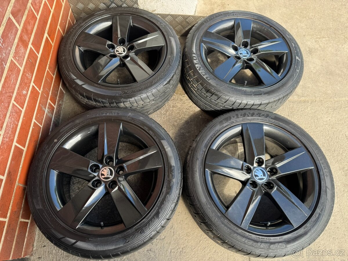Alu 16" 5x100, škoda Rock Black letní F3 Rapid TOP
