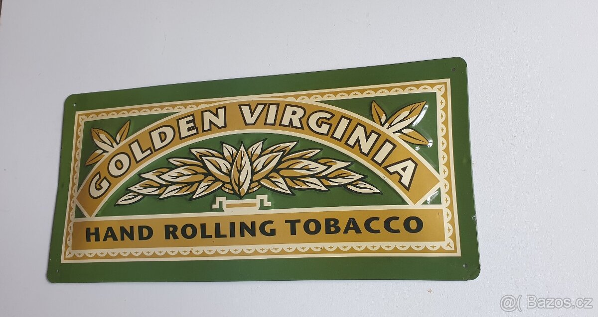 vintage plechová cedule - Golden Virginia Tobacco