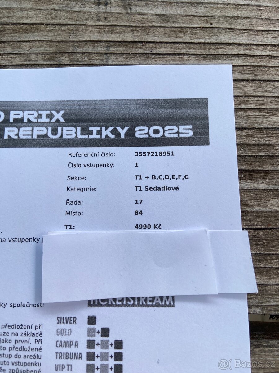 MotoGP Brno 2025 – 6 lístků (T1 + BCDEFG), víkend