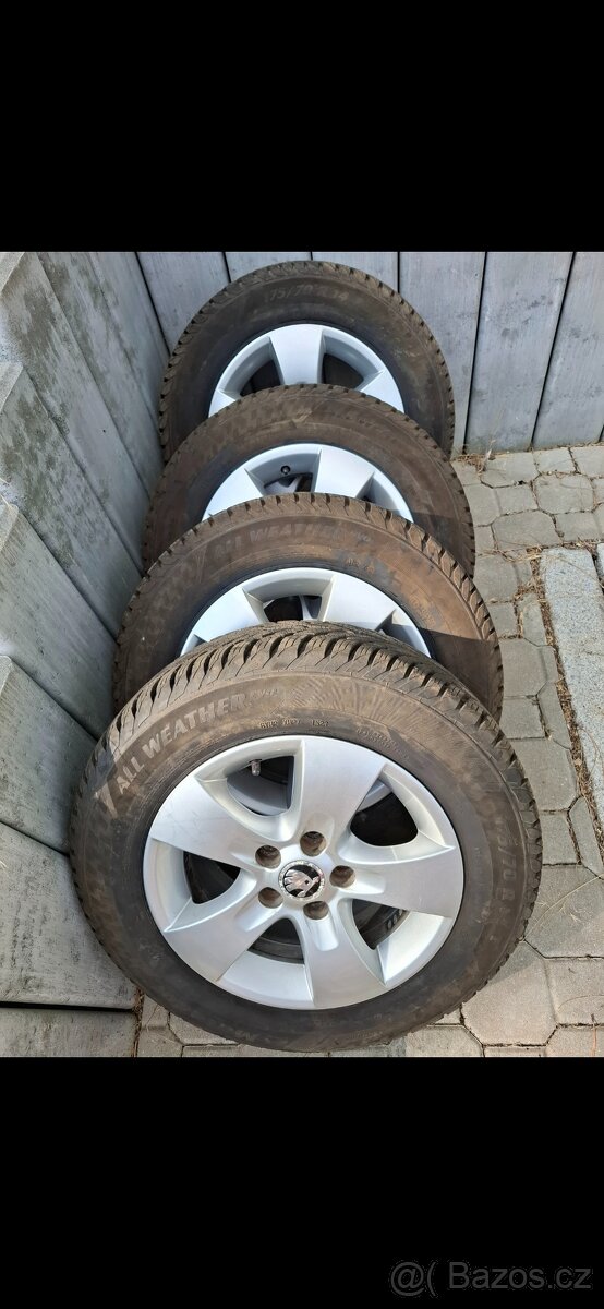 175/70/14 CELOROČNÍ pneu+Origo škoda ALU R14, vzorek 8mm