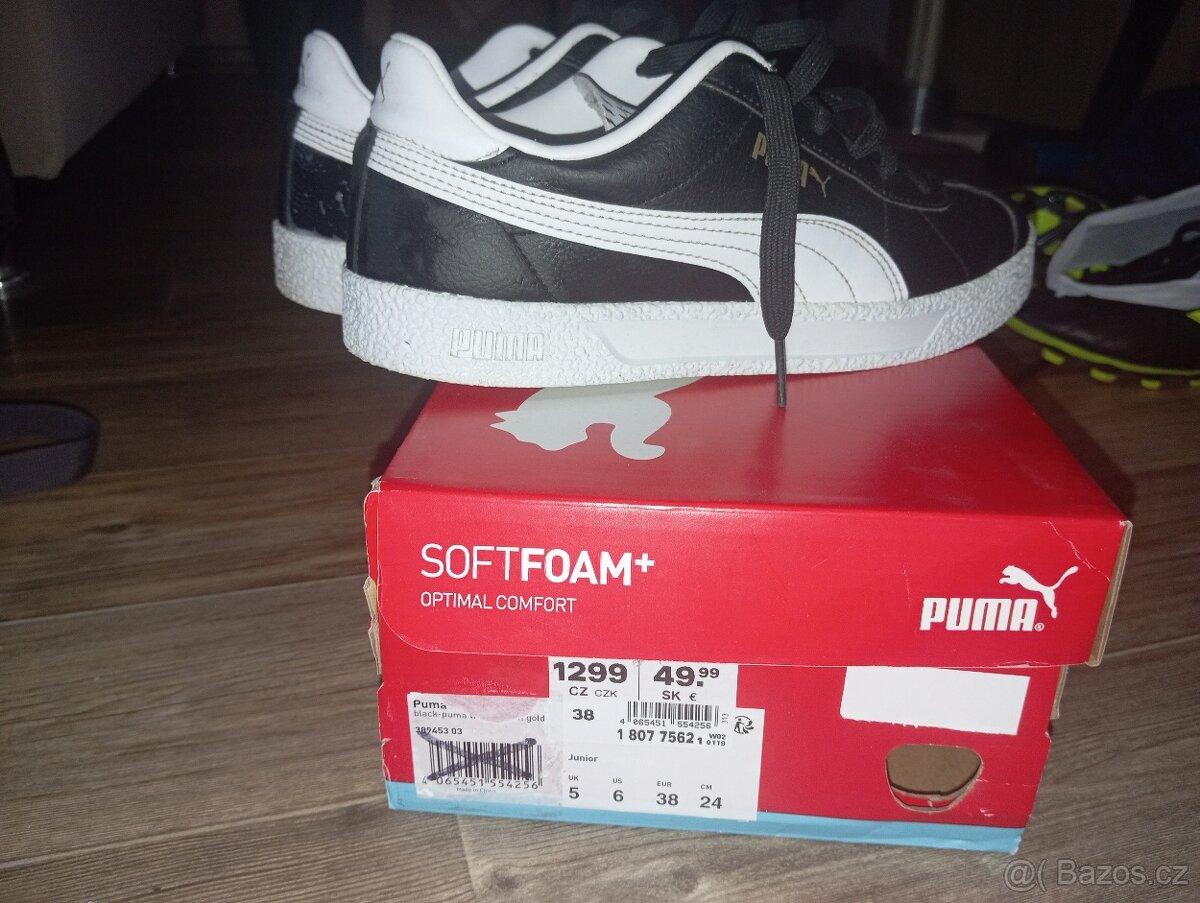 Krásné značkové boty puma 38(bílé a černé)