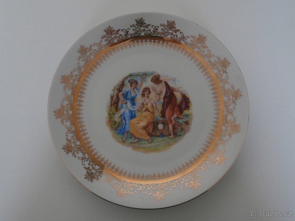 Ozdobný talíř TŘI GRÁCIE, EPIAG MADE IN CZECHOSLOVAKIA 24 cm