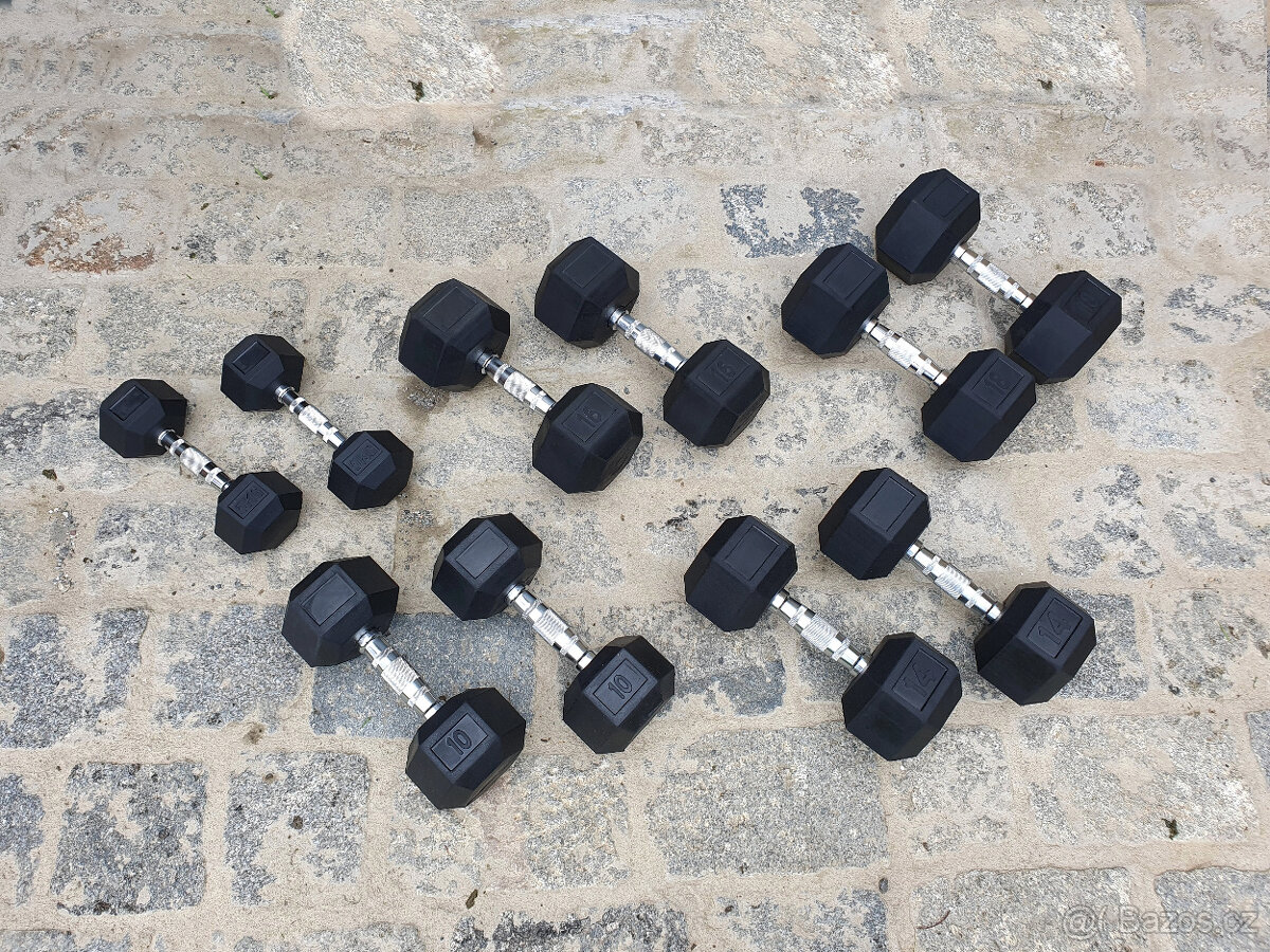 jednoručky činky - HEXA - sada 126kg